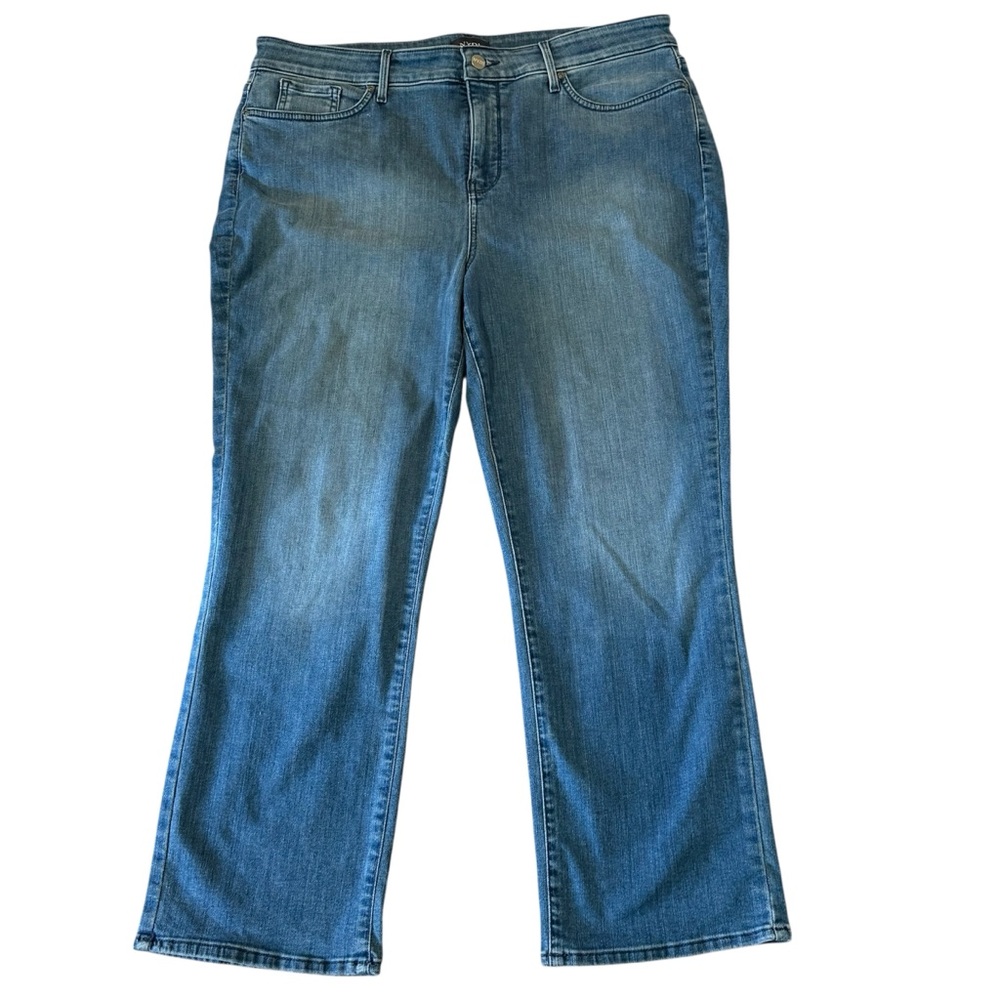 NYDJ Marilyn Jean Capris Stretch Denim Mid Rise Crop Womens SZ 16 Straight Leg‎